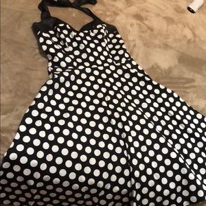 Tie up polka dress fit and flare